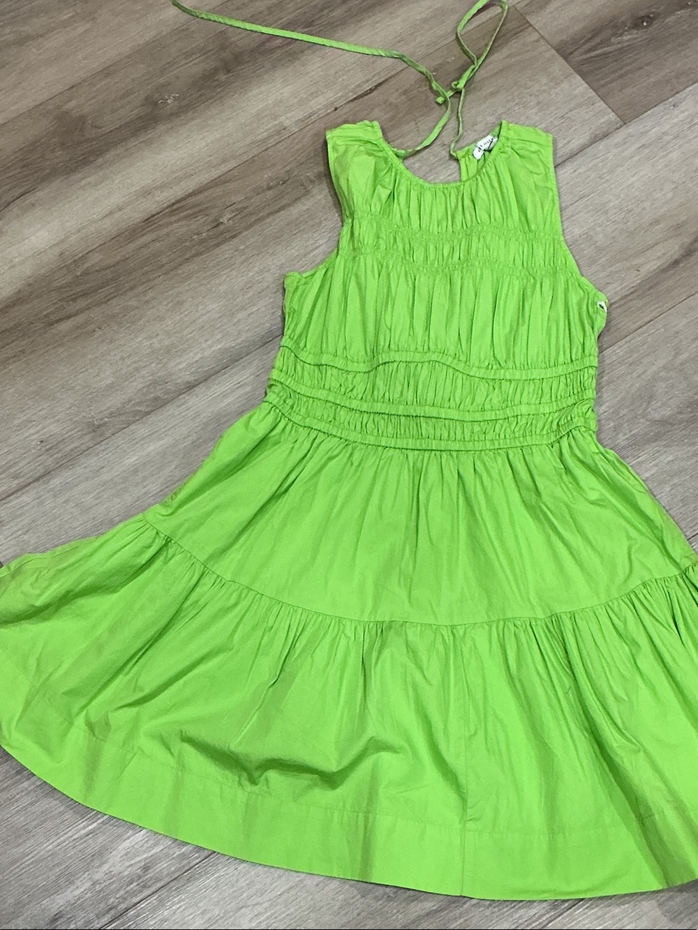 Girls' Lime Green Tiered Sundress - Casual Summer Dress